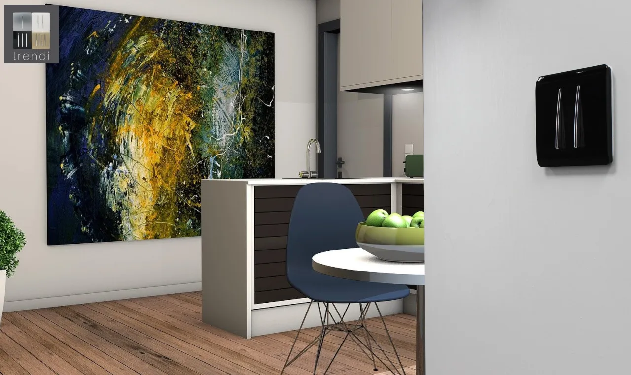 2 Gang 2 Way 10 Amp Rocker Gloss Black ART-SS4BK  Trendi Piano Black